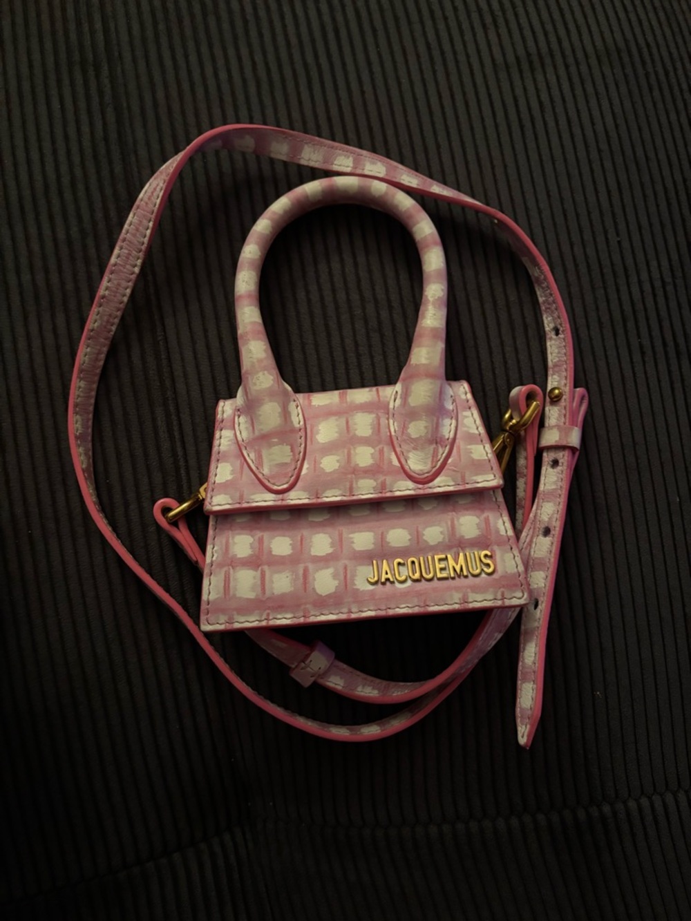 Jacquemus Pink Croc-Effect Le Chiquito Mini Top-Handle Bag